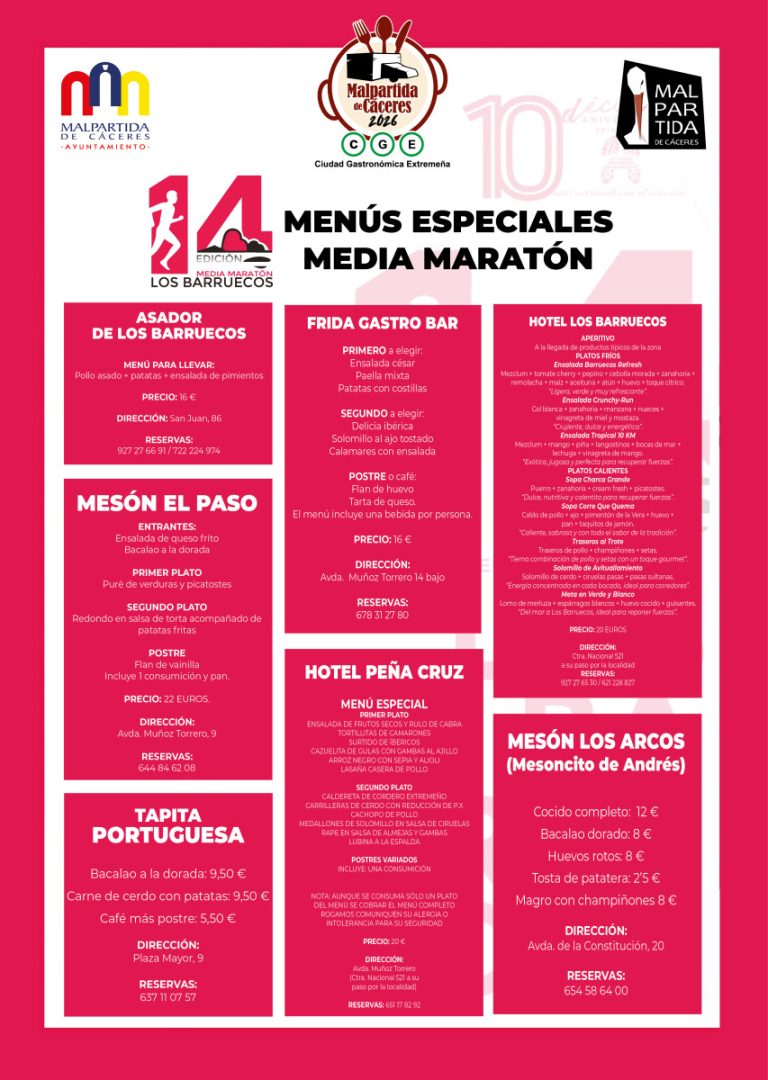 MENÚ MEDIA MARATÓN