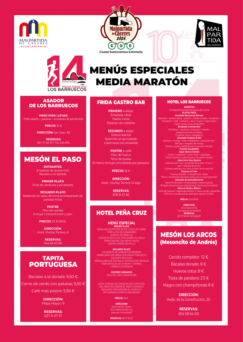 MENÚ MEDIA MARATÓN