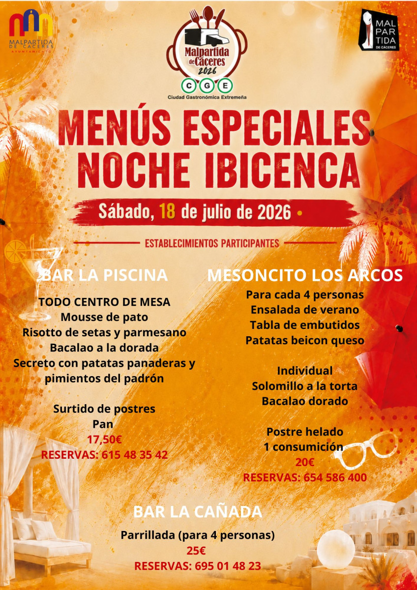 Menús especiales Noche Ibicenca